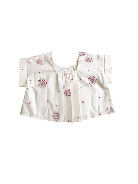 Blusa panna con stampa fiori all over per neonata e bambina Zhoe & Tobiah MMD4 391 