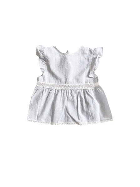 Camicia a righe bianche e celesti per neonata e bambina Zhoe & Tobiah OTL3 10 