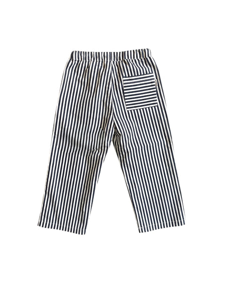 Pantalone a righe bianche e ardesia per neonato e bambino Zhoe & Tobiah STZ4 367 