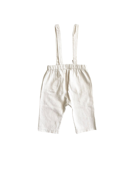 Jeans in denim panna con bretelle per neonato Zhoe & Tobiah TON5 45 