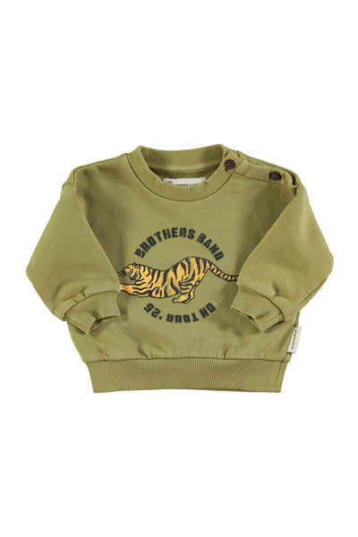 Felpa verde con stampe per neonato