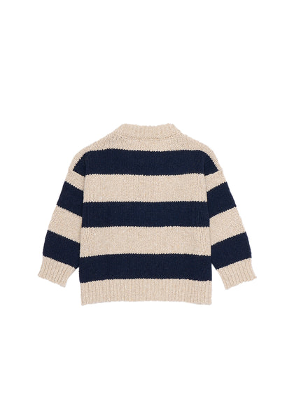 Maglione a righe corda e blu per bambini