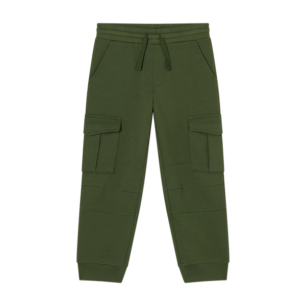 Pantalone cargo verde in felpa per bambino