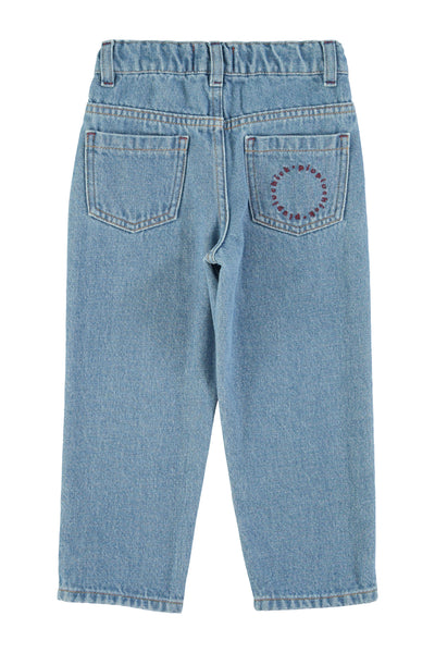 Jeans in denim azzurro per neonati e bambini