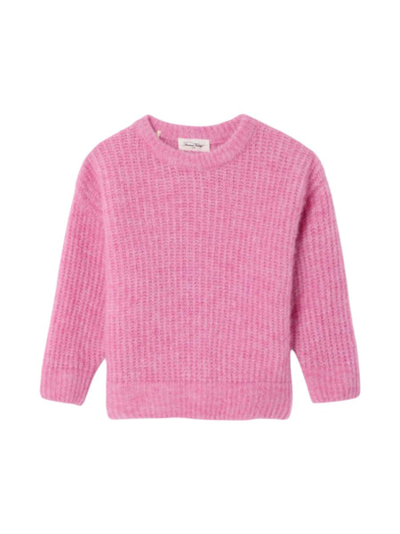 Maglione rosa per neonata e bambina American Vintage KEAST18A ROSE BUBBLE CHINE 