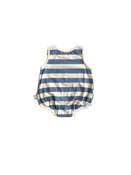Tuta corta a righe ecrù e indaco per neonato Snug 933AQ6S108G49 0037 