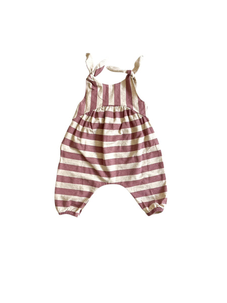 Tuta a righe ecrù e terracotta per neonata Snug 933AN6S101G49 0082 