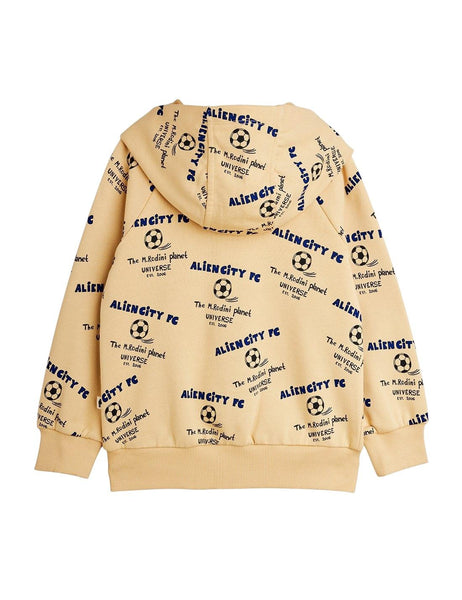 Felpa beige con cappuccio e zip con stampa all over per neonato e bambino Mini Rodini 2622011413 BEIGE 