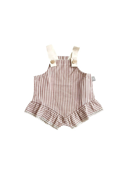 Salopette terraccotta a righe per neonata Snug 933AN6S066F73 0082 