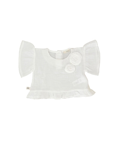 Blusa panna con applicazioni per neonata Maperò M33194 PANNA 