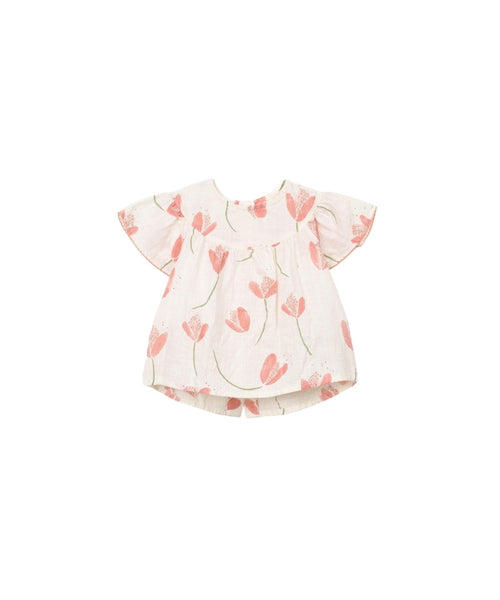 Blusa panna con stampa all over per neonata Play up 2AS11302 E788N 