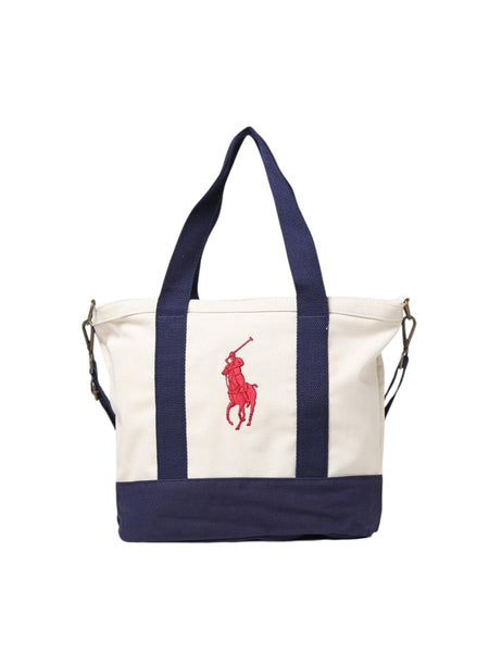 Borsa avorio e blu con logo per bambina Ralph Lauren Kids 9AR023 BDF 