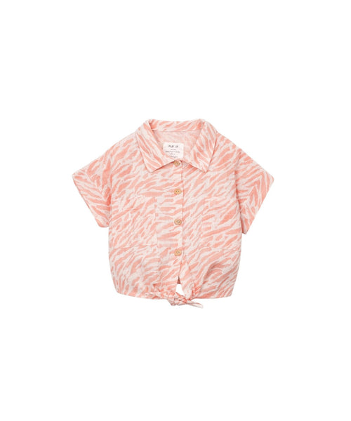 Camicia con stampa zebrata rosa per bambina Play up 4AS11251 E756P 