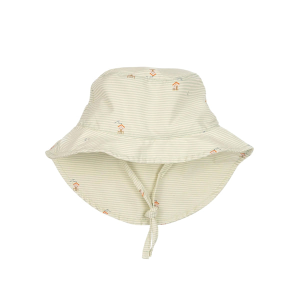 Cappellino da mare a righe bianche e verdi per neonato Bamboom 983 BEACH DAYS 