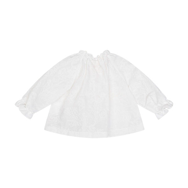 Blusa bianca con ricami per neonata Doudou DY5001 100 