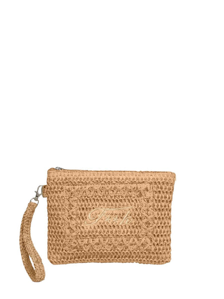 Pochette rafia beige con logo F**K FA26-SW0007BG BEIGE 
