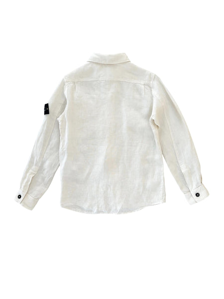 Camica in lino beige per bambino Stone Island L1S161100003 S0145 V0097 