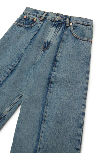 Jean balloon in denim blu medio per bambini MM6 Maison Margiela M60748 M601 