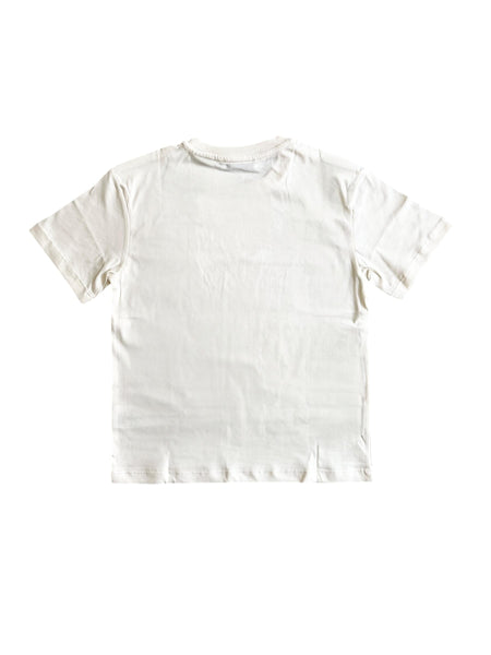T-shirt crema con logo per bambino Msgm S6MSJBTH226 013 