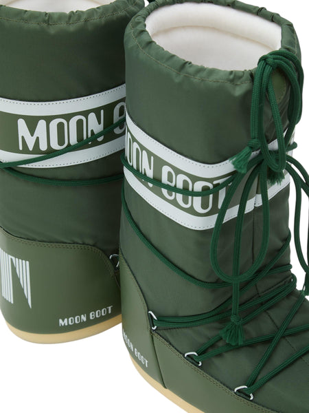 Stivale icon in nylon verde per bambini Moon Boot 80D1400440 G016 