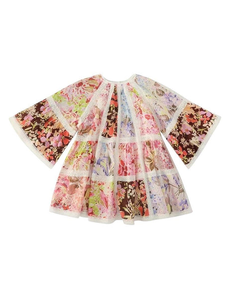 Abito multicolor con finiture in pizzo per bambina Zimmermann 7814DSS265 SPLI 