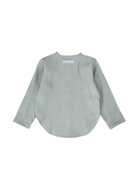 Camicia in lino verde oliva per bambino Gayalab CAMICIA CAPRI GRAYGREEN 