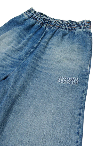 Bermuda in denim con logo per bambini MM6 Maison Margiela M60961 M601 