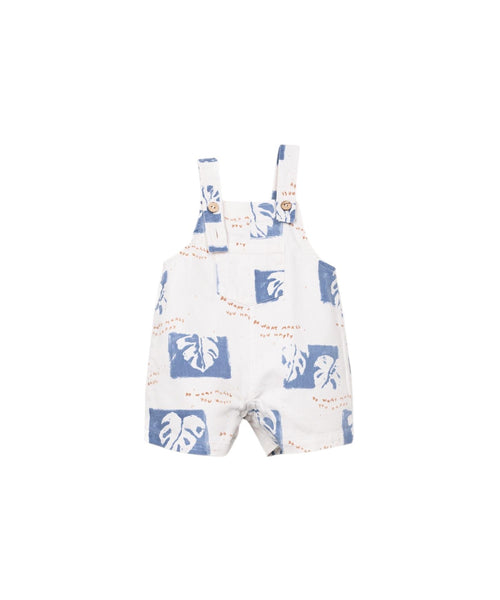 Salopette in denim bianco con stampa all over per neonato Play up 1AS11503 E785N 