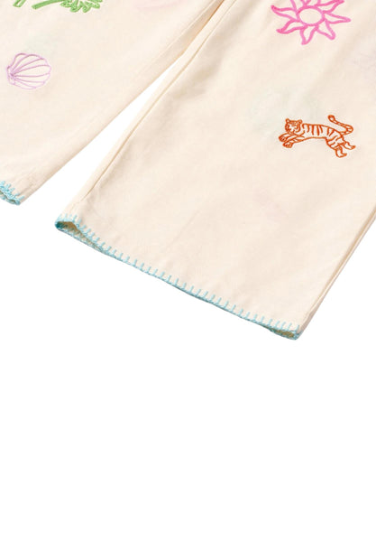 Pantaloni bianchi con ricami per bamina Molo ALFIE 5602 