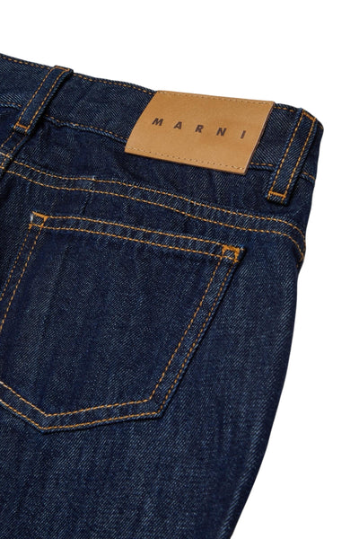 Jeans in denim blu scuro con logo per bambina Marni M01808 0M01 