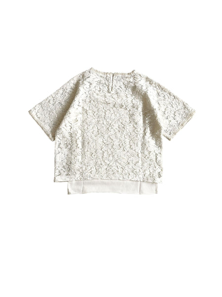 T-shirt in pizzo panna per neonata e bambina Fiorile 1342 120 