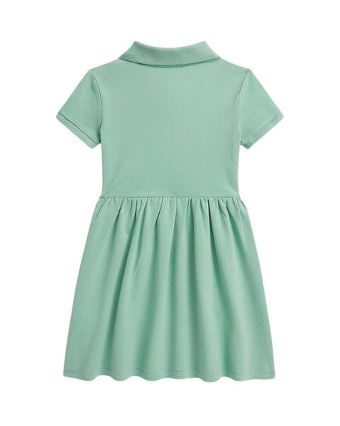 Abito polo verde acqua con logo per neonata e bambina Ralph Lauren Kids 312934961502 CELADON 