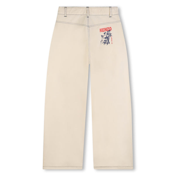 Pantaloni panna con logo per bambino KENZO K61733 208 