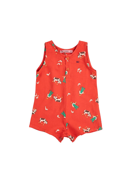 Salopette rossa con stampa all over per neonati Bobo Choses B126AB079 UNI 