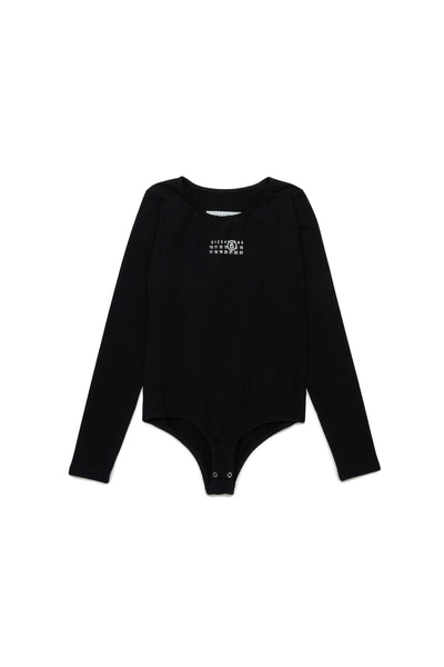 Body nero con logo per bambina MM6 Maison Margiela M60911 M6900 