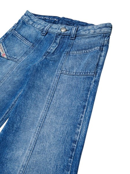Jeans a zampa in denim blu per bambina Diesel J02343 KXBSV K01 