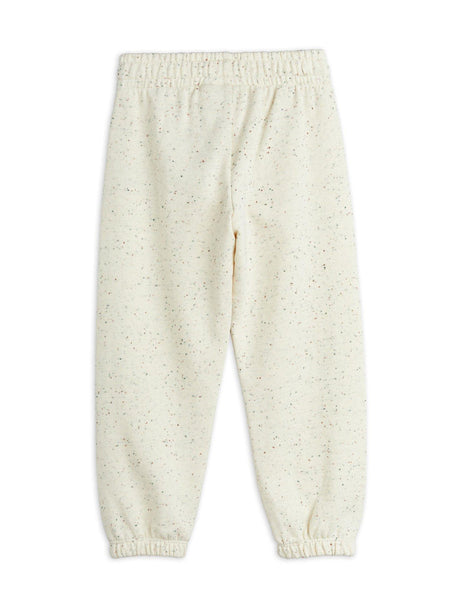 Pantalone in felpa beige con ricamo per neonati e bambini Mini Rodini 2563011111 OFFWHITE 