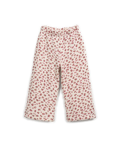 Pantalone in maglia panna con stampa animalier all over per bambina Play up 4AR11602 E731N 