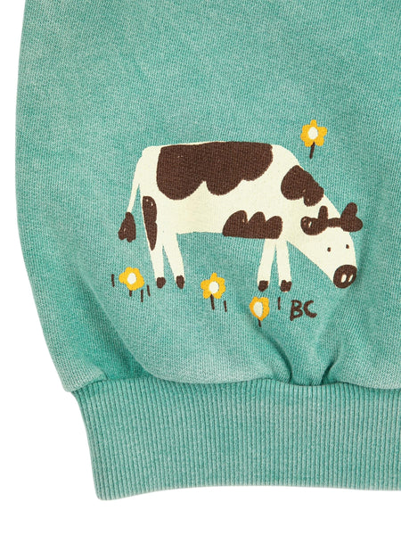 Felpa verde con stampa per neonati e bambini Bobo Choses B126AC043 UNI 