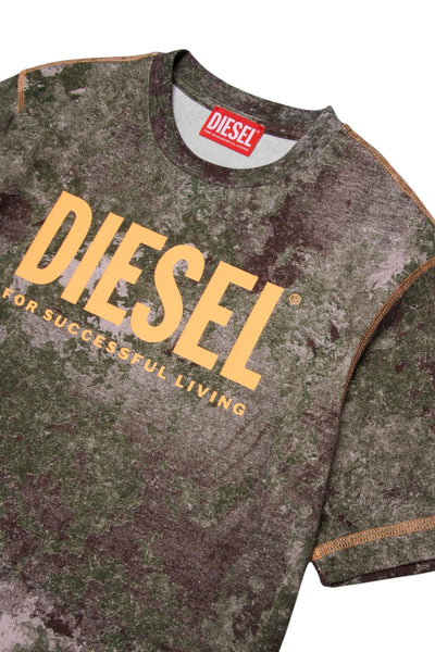 T-shirt multicolor con logo per bambino Diesel J02592 K511 
