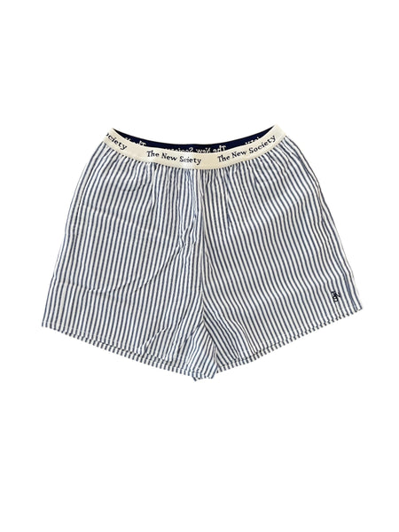 Shorts a righe bianche e blu per bambina The New Society ALHELI SHORT SUMMER MIDNIGHT 