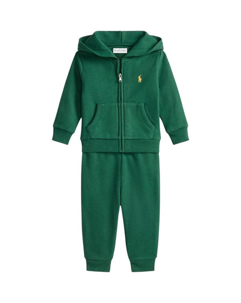 Completo verde felpa + pantaloni per neonato Ralph Lauren Kids 320879018019 GREEN 