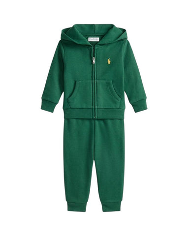 Completo verde felpa + pantaloni per neonato Ralph Lauren Kids 320879018019 GREEN 