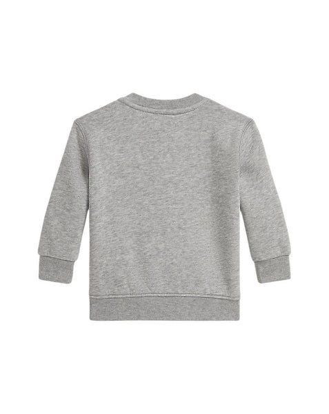 Felpa grigio chiaro con stampa per neonato Ralph Lauren Kids 320P00514001 GREY 
