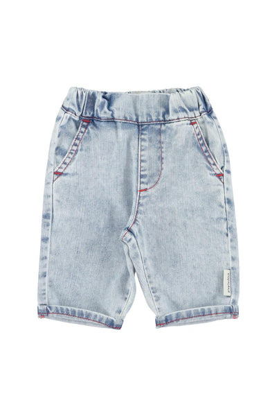 Jeans in denim blu per neonati Piupiuchick SS26.BB2612A DENIM 