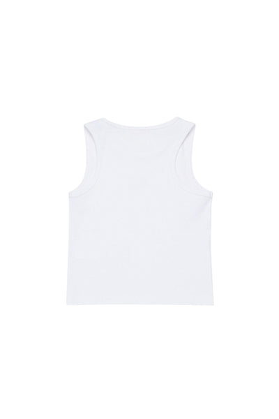 Canotta bianca a costine con logo per bambini Diesel J02594 K100 