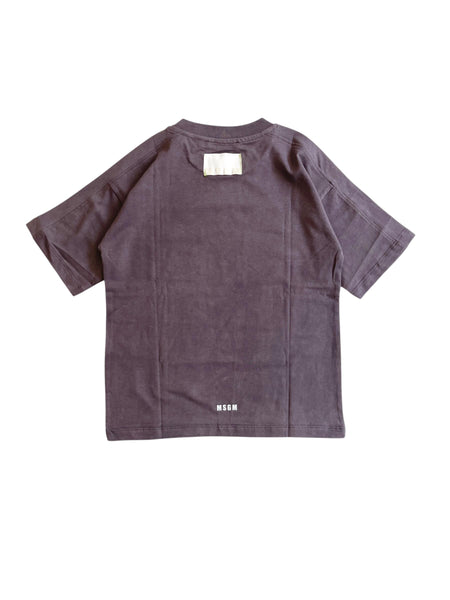 T-shirt piombo con logo per bambini Msgm S6MSJUTH151 103 