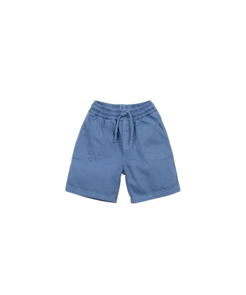 Bermuda in twill di cotone blu per bambino Play up 3AS11705 P6185 