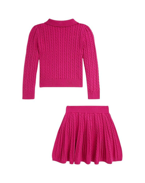 Set in maglia fucsia per neonata e bambina Ralph Lauren Kids 312950779003 PINK 