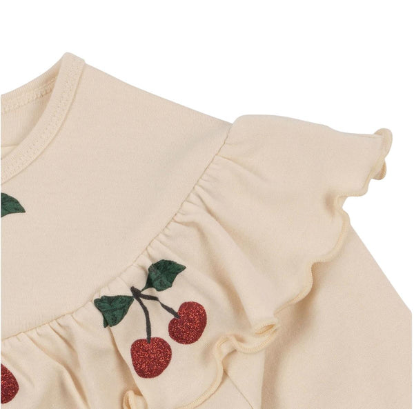 Abito panna con stampa glitter all over per neonata e bambina Konges slojd KS103893 MA GRANDE CERISE 